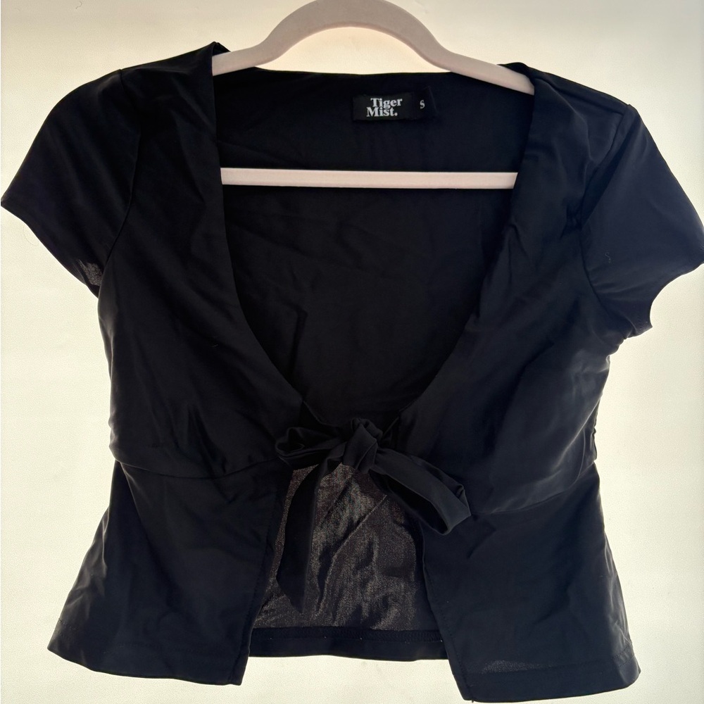 Tiger Mist Black Crop Top - Picture 2 of 2